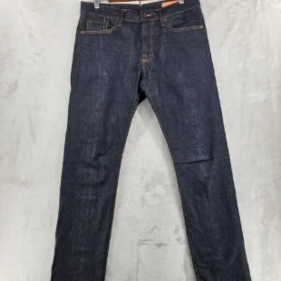Jean Shop Mick Jeans Men's 32x32 Selvedge Denim Dark‎ Wash Raw Blue - Picture 1 of 9